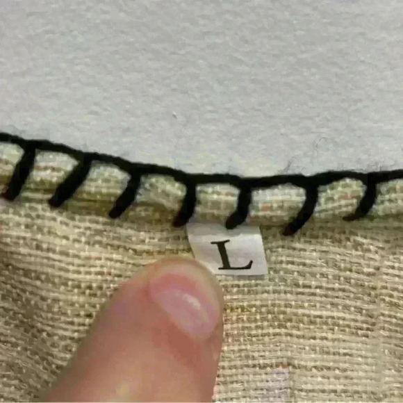 African Elephant Printed Kikoy  Beige Shirt Uganda Woven Hemp Pockets L - Picture 7 of 9